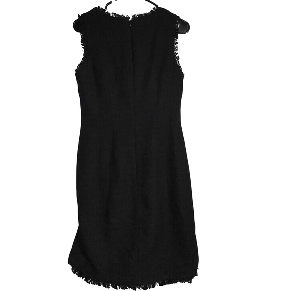 Karl Lagerfeld Paris Black shift tweed sleeveless dress size 6 *Missing Buttons* - Picture 5 of 12
